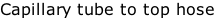 Capillary tube to top hose